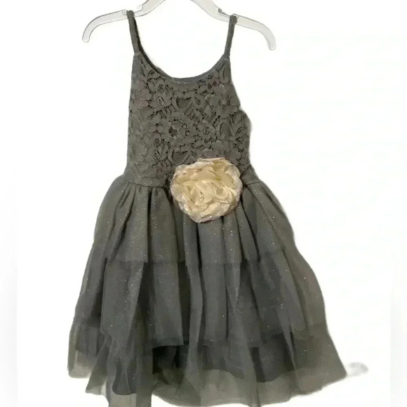 Pink & Violet Toddler Girls Sleeveless Lace Glitter Mesh Dress Size 2, 3, 5 & 6 - Picture 1 of 5